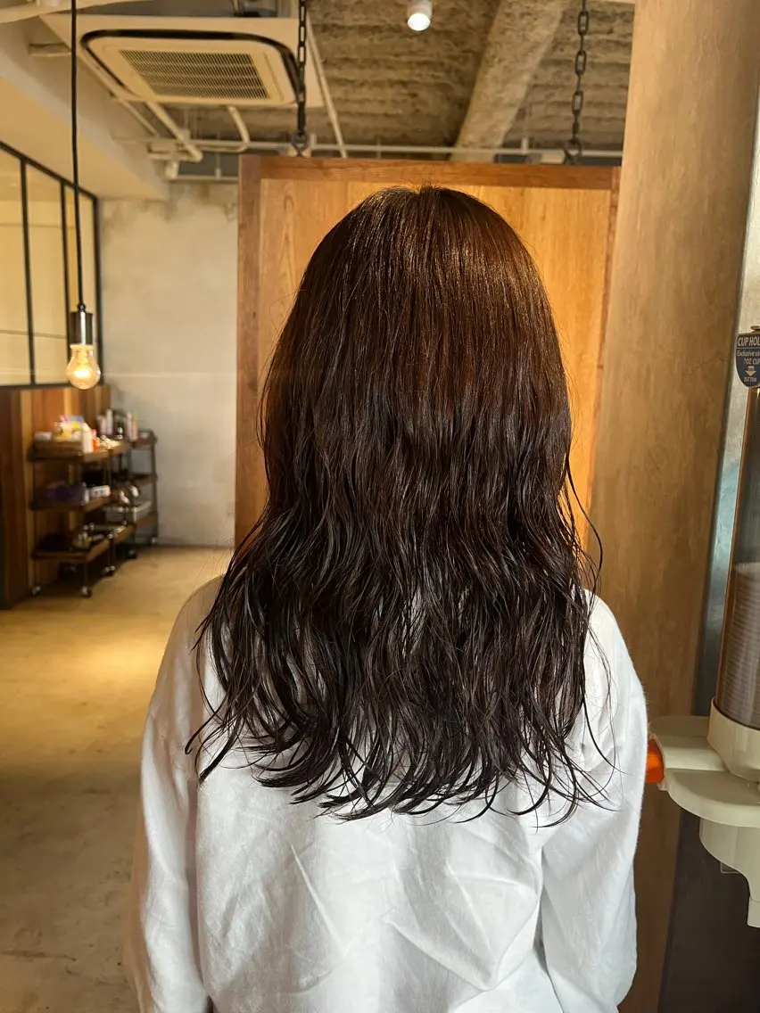 ロング パーマ カット パーマ 韓国好き🇰🇷 美容師MIKUのヘアスタイル