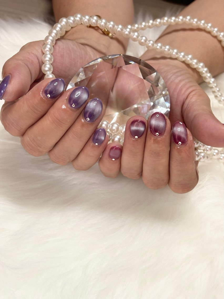 ネイル フレンチネイル マグネットネイル マグネットフレンチ ハンドネイル Be Rac 🖤🐍🦋🥀のネイルデザイン