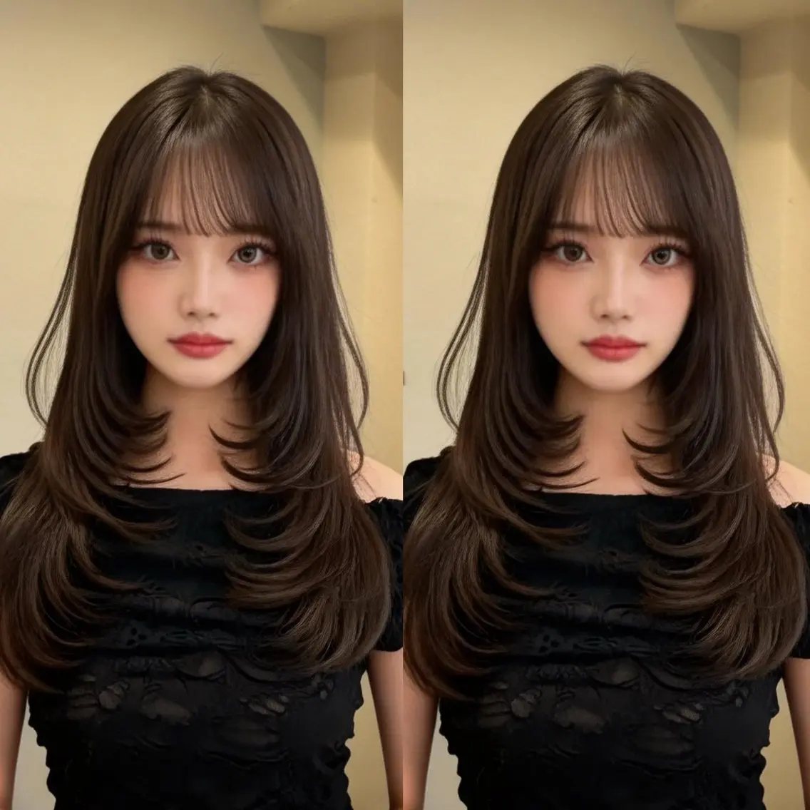 ロング カット ヘアカラー トリートメント 🪞顔周りカット🪞 北里朋子のヘアスタイル