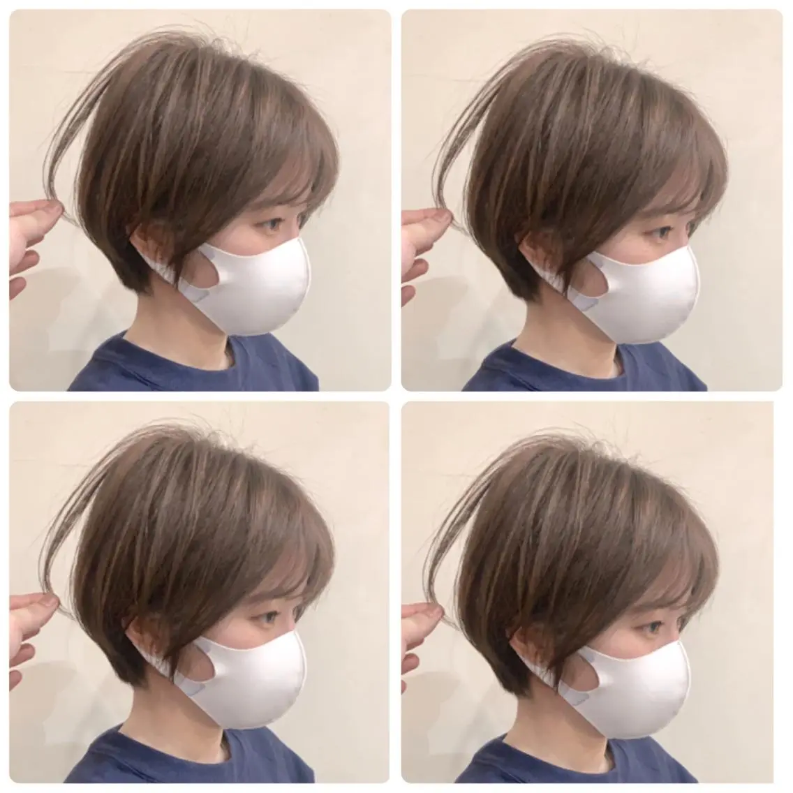 ショート カラー ショートボブ ハンサムショート 丸みショート ハイライトカラー ボブ カット ヘアカラー トリートメント 京都大人女性ショート 徒歩1分/秋山のヘアスタイル