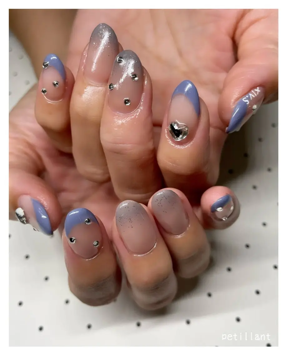 ネイル アートネイル フレンチネイル グラデーション 持ち込み nail salon petillantのネイルデザイン