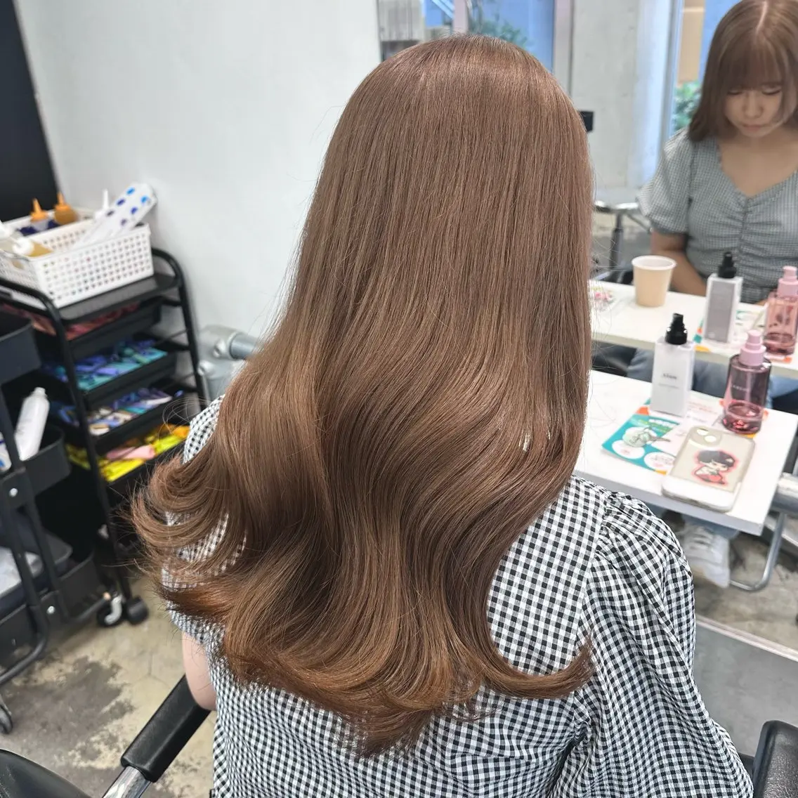 セミロング カラー ヘアアレンジ グレージュ ミルクティーグレージュ 🎀モテ暖色× エクステ🎀あかりのヘアスタイル