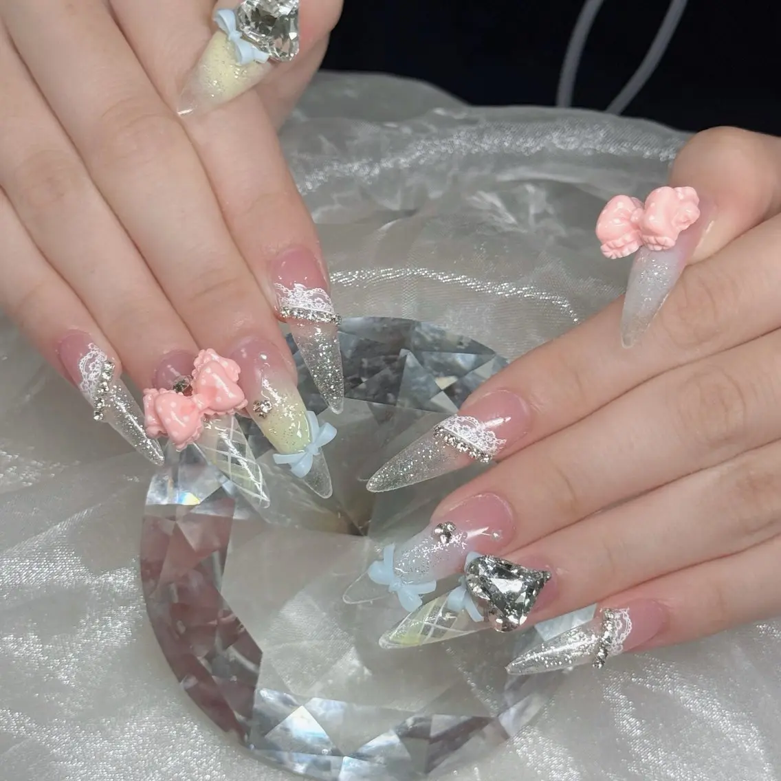 ネイル フットネイル フレンチネイル グラデーション 韓国ネイル ロングネイル ハンドネイル Hani Nail Salonのネイルデザイン