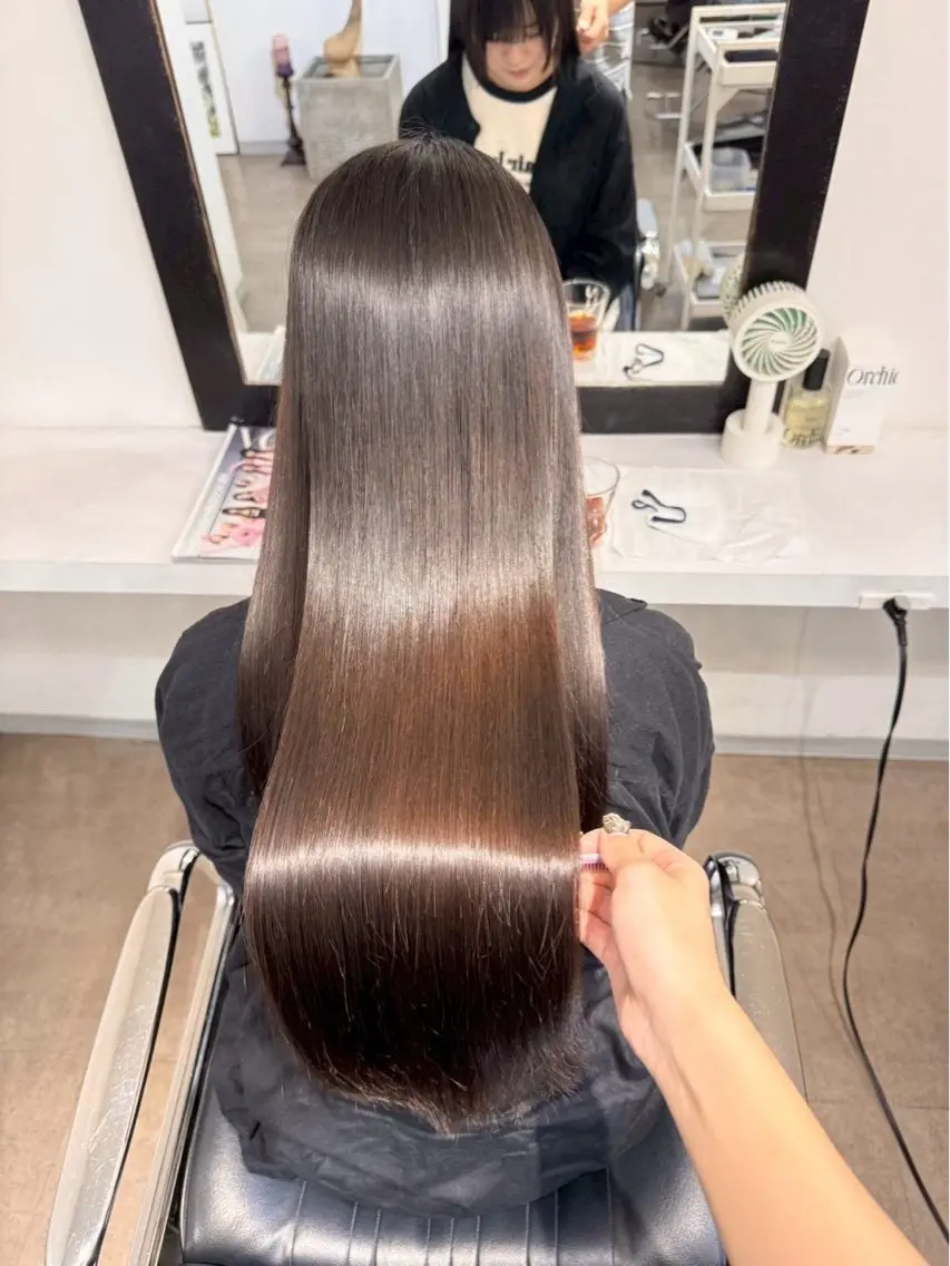 ロング カット 縮毛矯正 トリートメント 名古屋/髪質改善/ アヤカのヘアスタイル