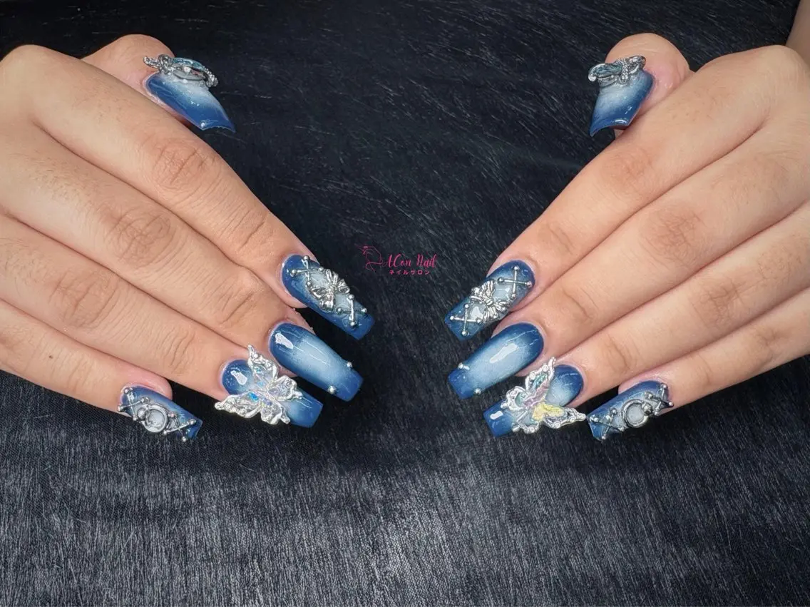 ネイル 桜ネイル 長さ出し フラワーネイル フレンチネイル ジェルネイル ハンドネイル ACon NailSalonのネイルデザイン