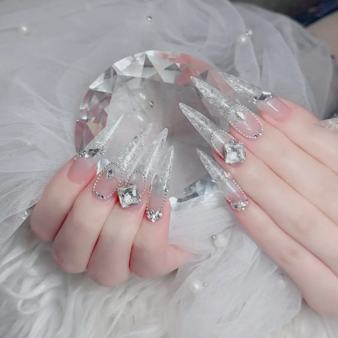 ネイル フットネイル フレンチネイル グラデーション 韓国ネイル ロングネイル ハンドネイル Hani Nail Salonのネイルデザイン
