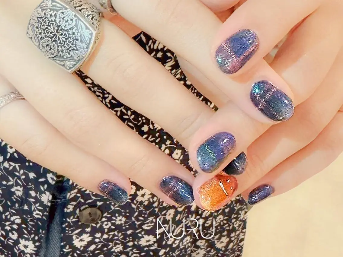 ネイル アートネイル マグネットネイル NURU NAIL ヌルネイル新宿のネイルデザイン