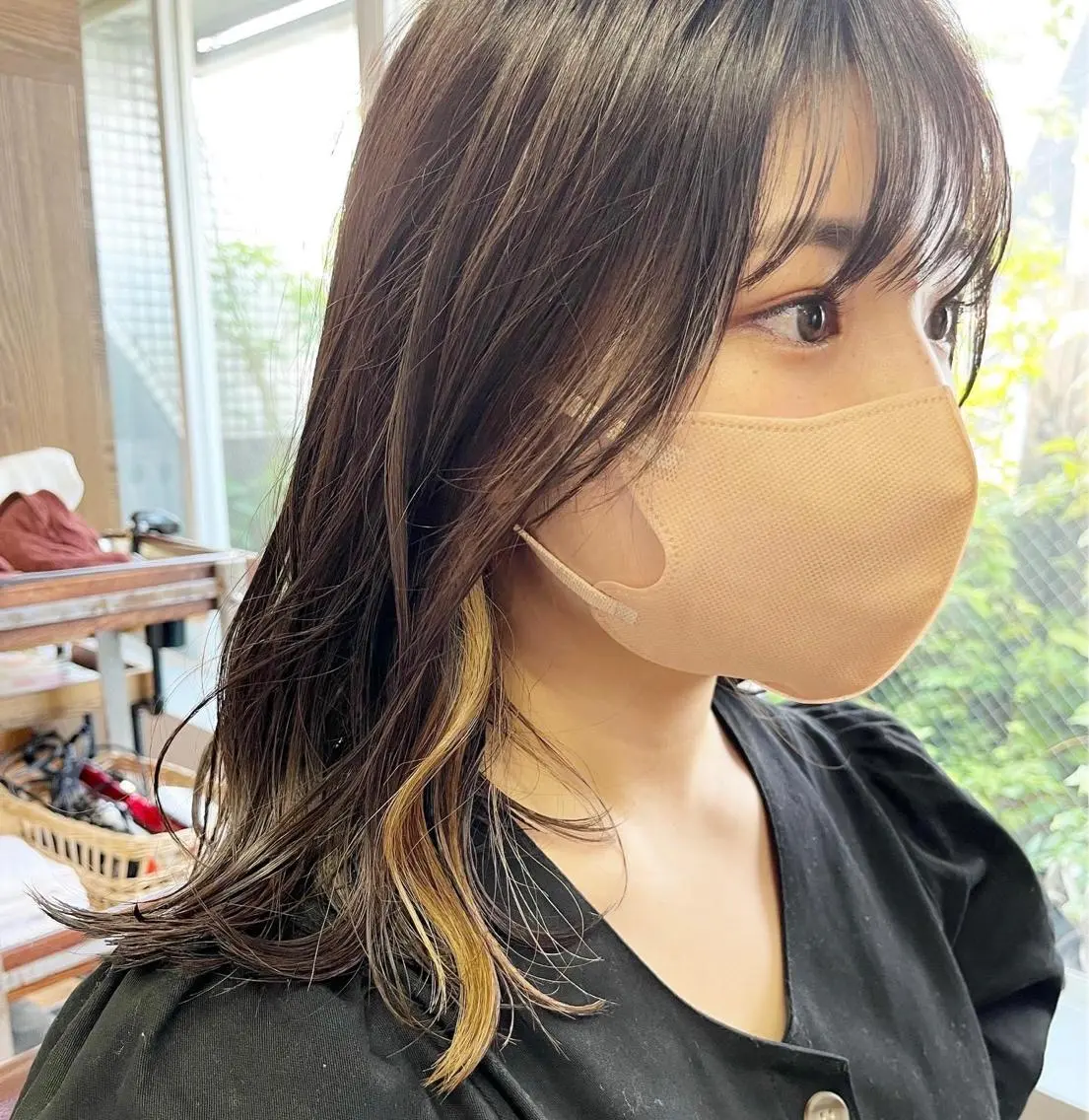 ミディアム カラー カット ヘアカラー トリートメント Hareru 豊田 修廣のヘアスタイル