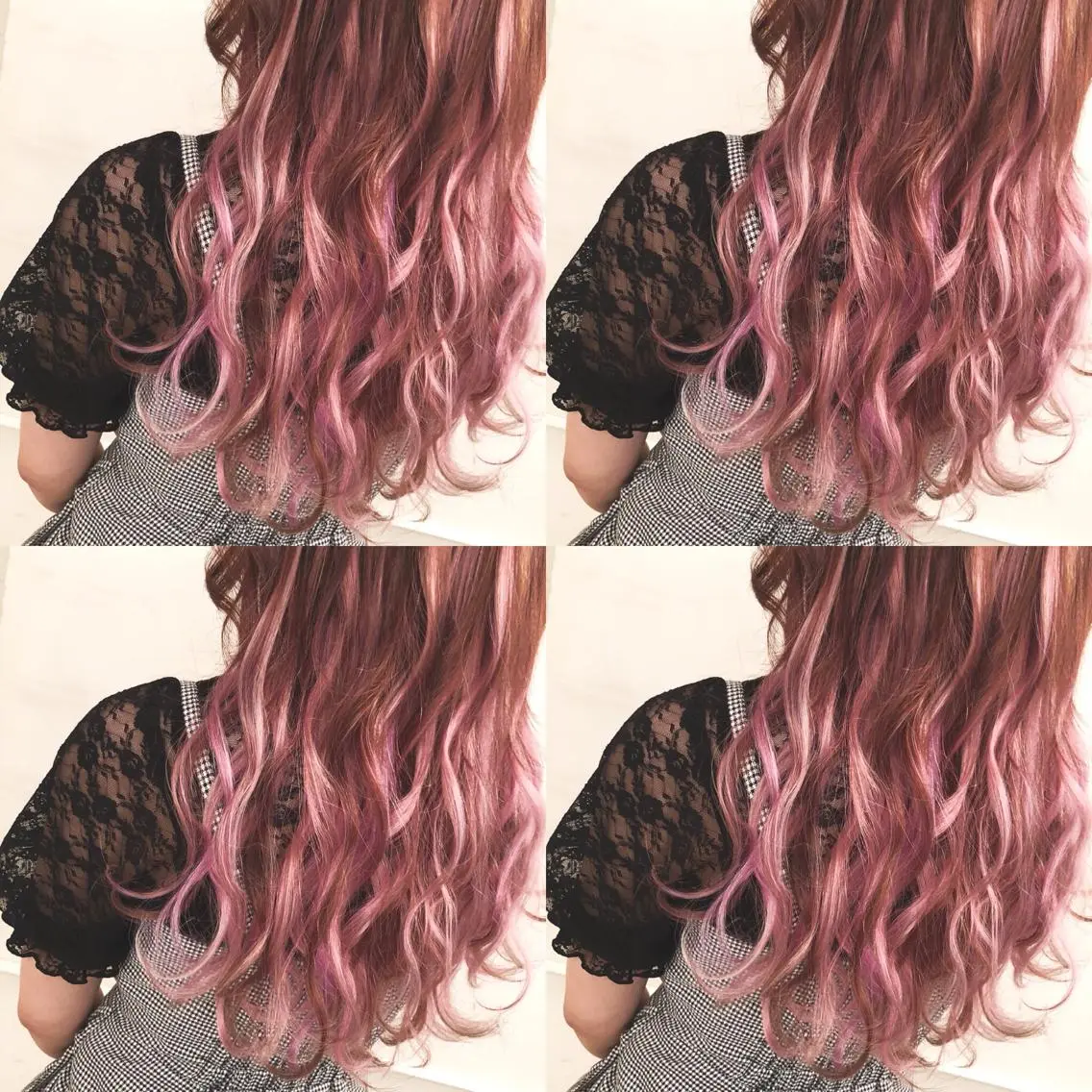 ロング カラー 編み込みエクステ エクステ エクステ ハイトーン 💭黒崎ハルカのヘアスタイル