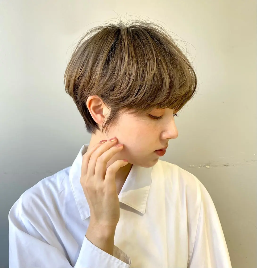 ショート ヘアカラー トリートメント 骨格診断で絶対可愛い ✨丸みショート✨凌弥のヘアスタイル
