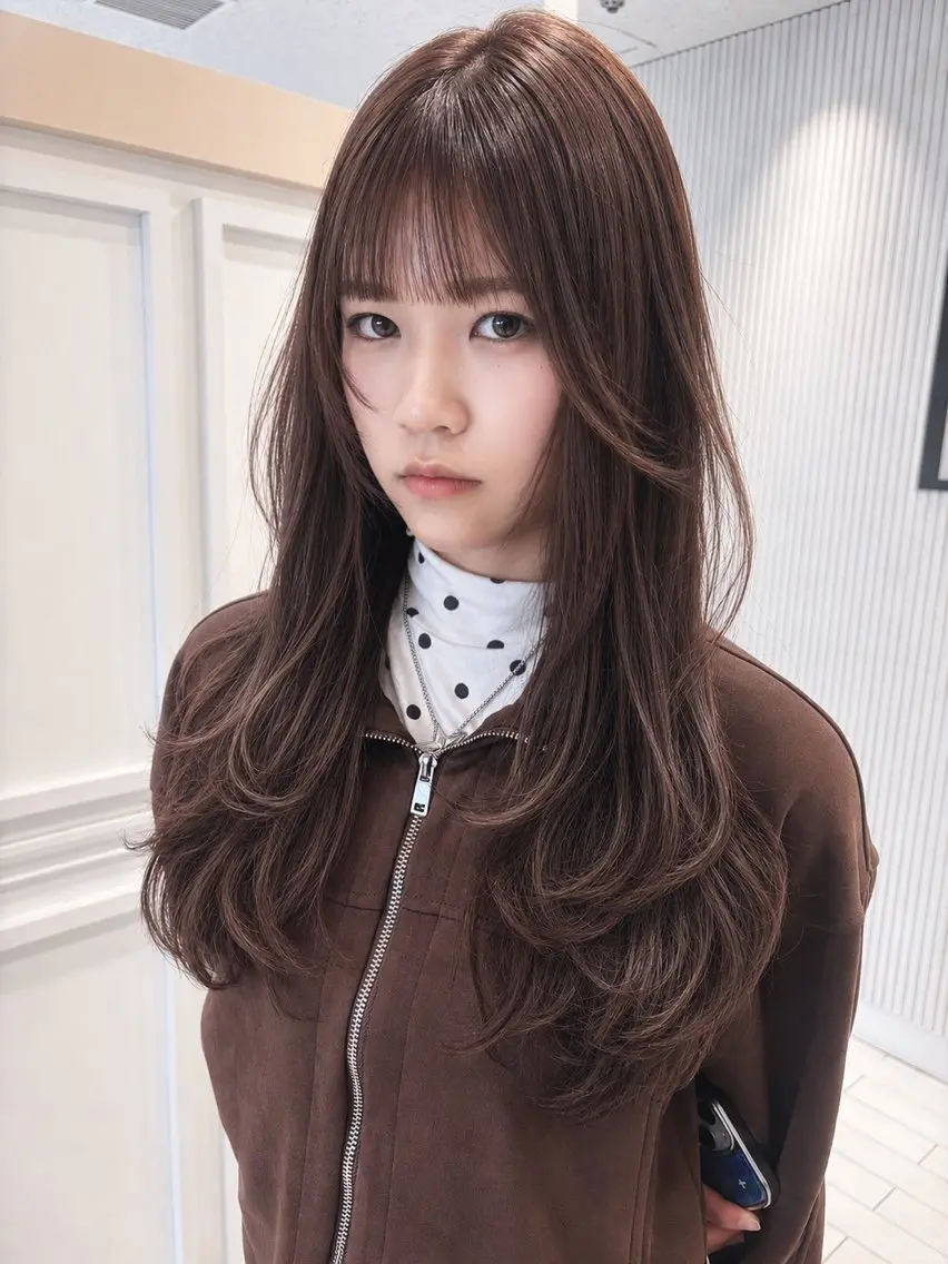 ロング カラー レイヤーカット mayu🤍 透明感カラーのヘアスタイル