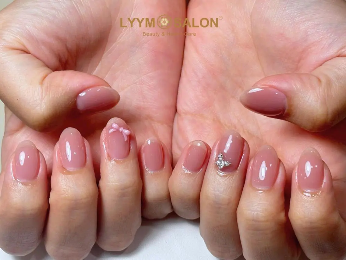 ネイル ピンク リボン シンプルネイル ハンドネイル ハンドケア LYYM Salon Miraのネイルデザイン