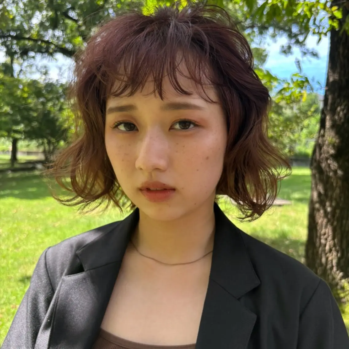 ミディアム カラー 笹原 叶のヘアスタイル