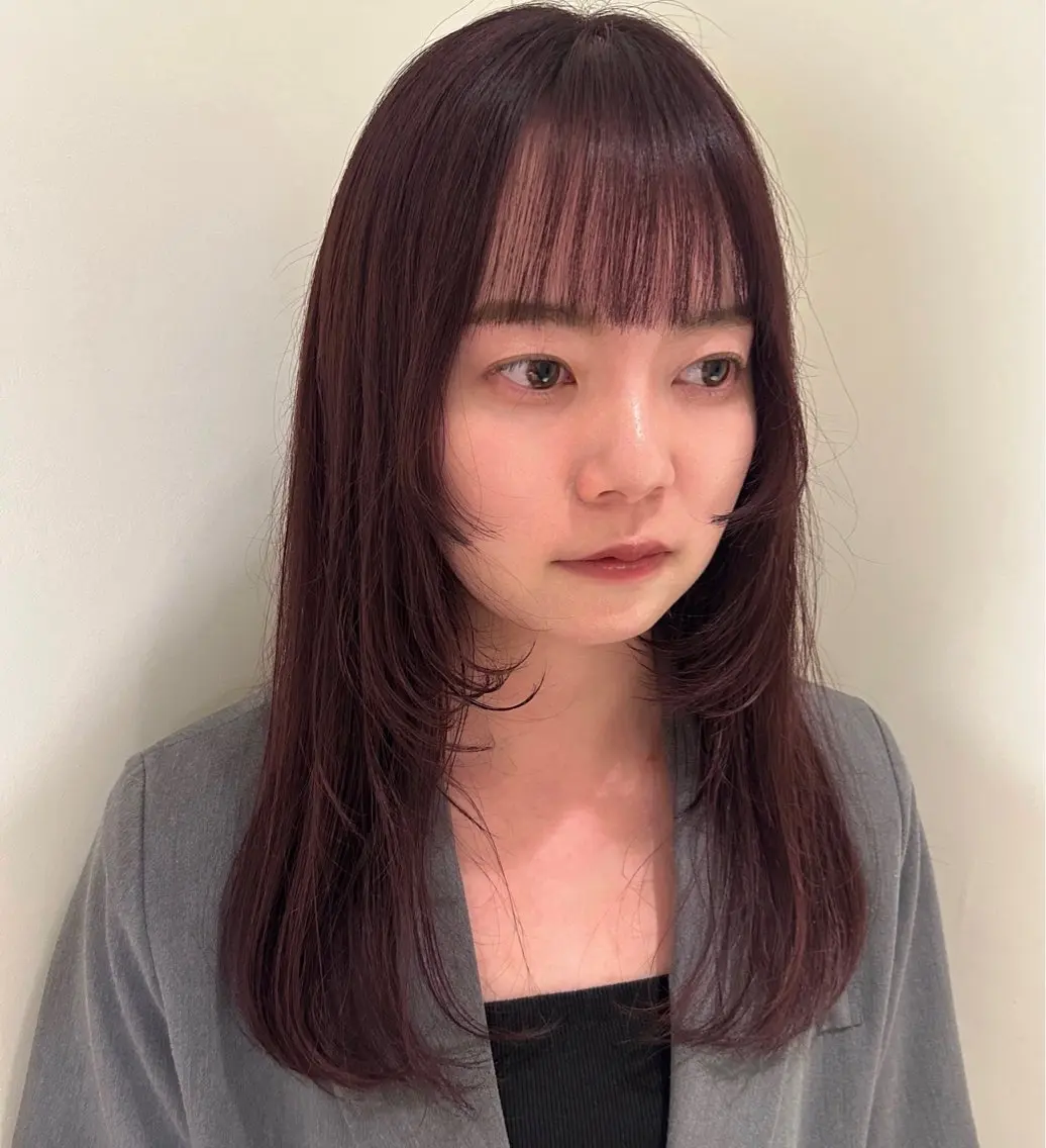 ロング 顔まわりレイヤー 顔周りカット レイヤーカット カット トリートメント 🌸透明感/レイヤー / 栗林 彩🌸のヘアスタイル