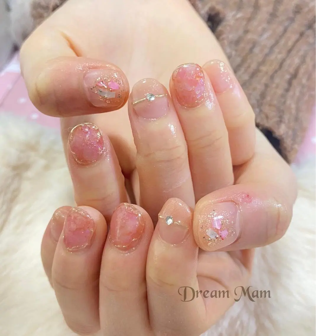 ネイル アートネイル 桜ネイル ジェルネイル 持ち込み パラジェル Nail Salon Ｄream Mamのネイルデザイン