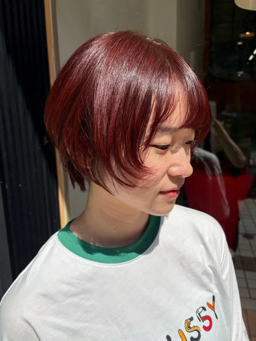 ショート カラー カット ヘアカラー 淀 小南津のヘアスタイル