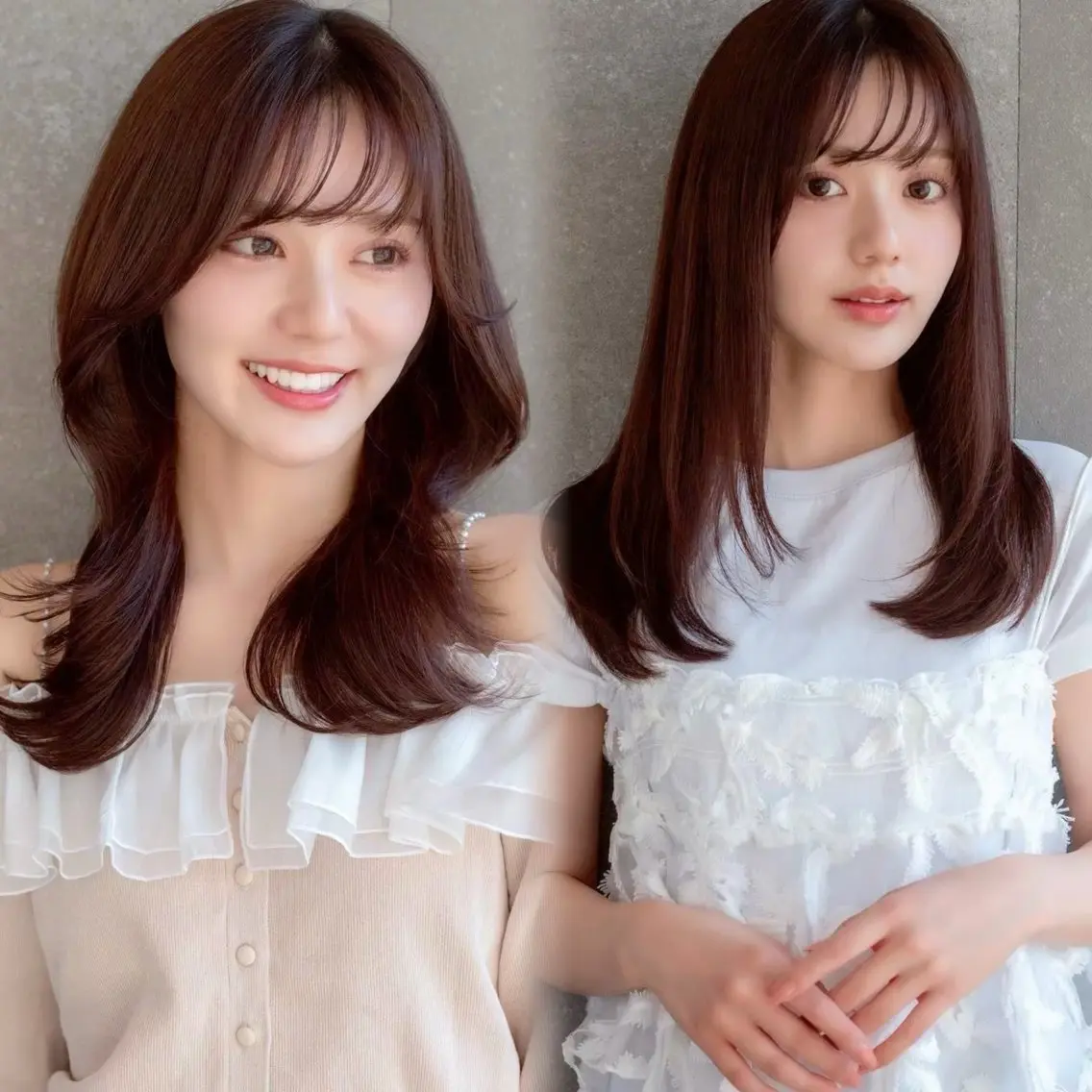 セミロング 韓国風ヘア レイヤーカット カット ヘアカラー HINA 仙台/ ボブ/縮毛矯正/韓国のヘアスタイル
