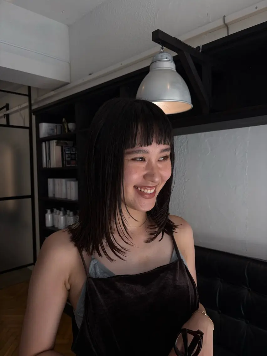 ミディアム カラー パーマ レイヤーカット 京都烏丸/スズキ ノエのヘアスタイル