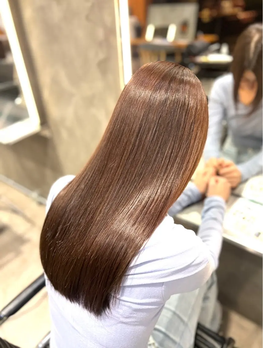 セミロング カラー パーマ 髪質改善 縮毛矯正 酸性ストレート ストレートパーマ 縮毛矯正 髪質改善/縮毛矯正 /DAIKIのヘアスタイル