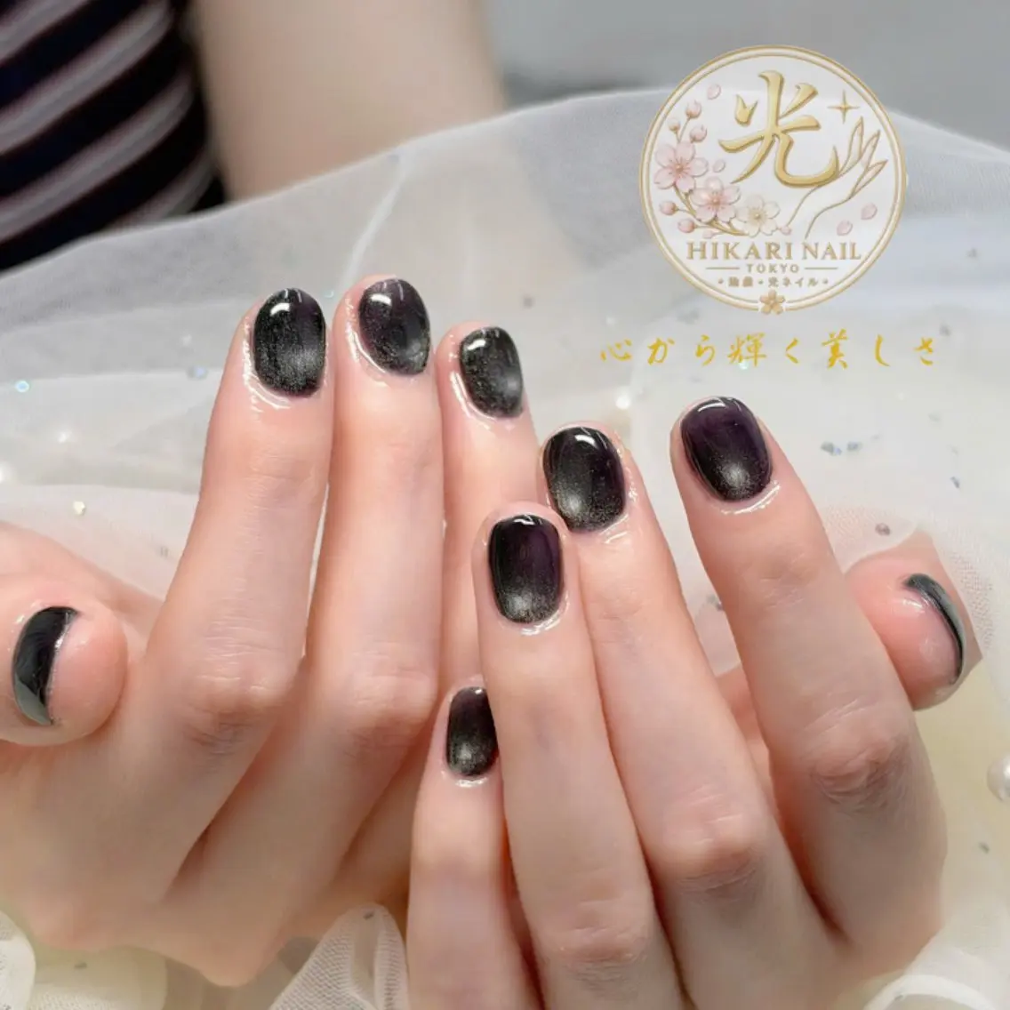 ネイル チークネイル 長さ出し フレンチネイル ガーリー ハロウィン ハンドネイル HikariNail Ikebukuroのネイルデザイン