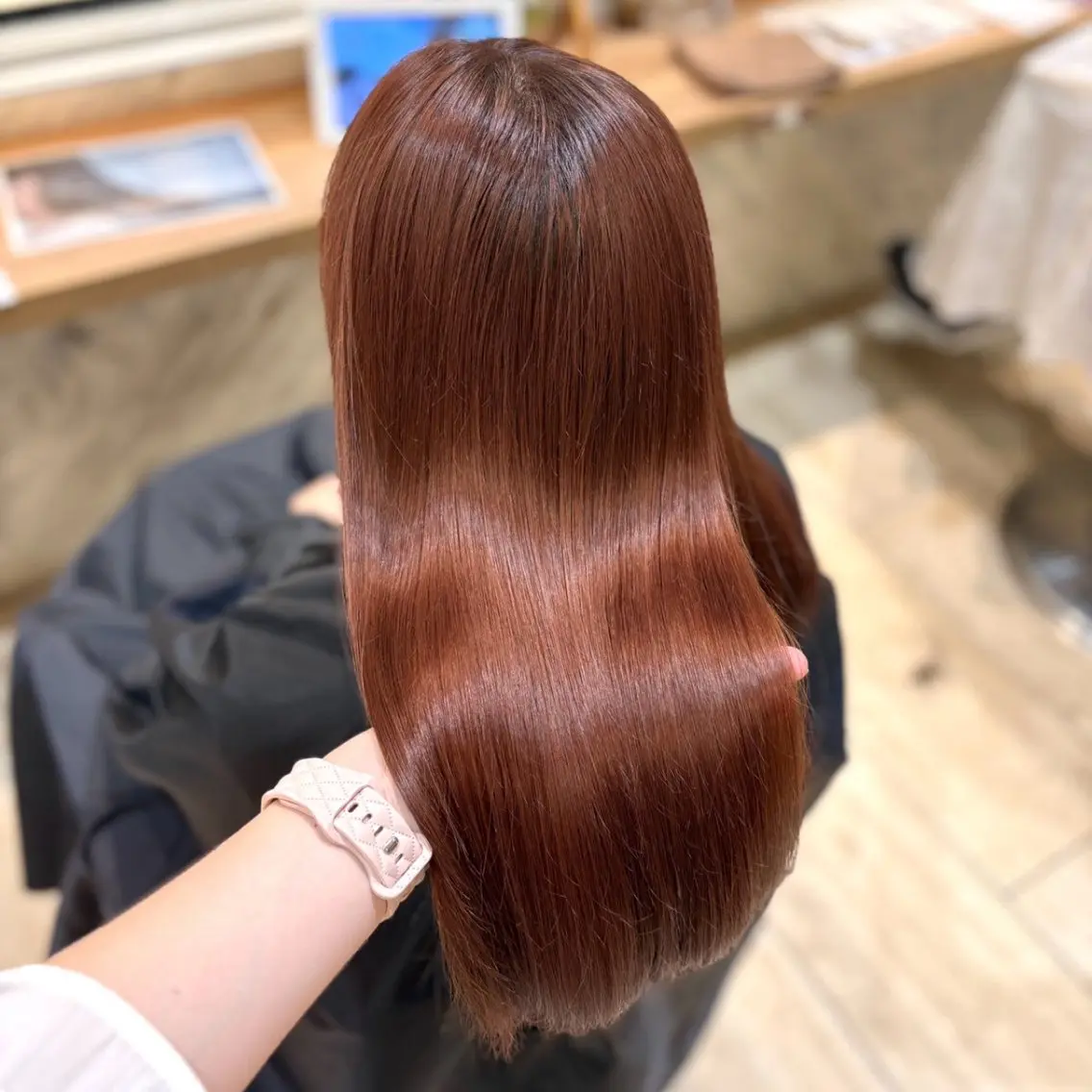 ロング カラー ヘアカラー トリートメント 韓国レイヤー 暖色カラー/さくらのヘアスタイル