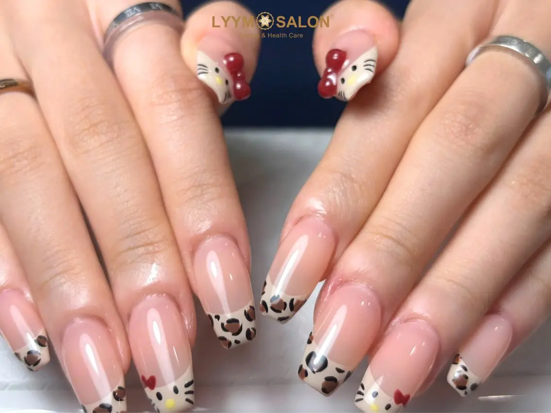 ネイル ボルドー ブラウン チークネイル ドット フットネイル ハンドネイル VAN NAIL 海老名展のネイルデザイン