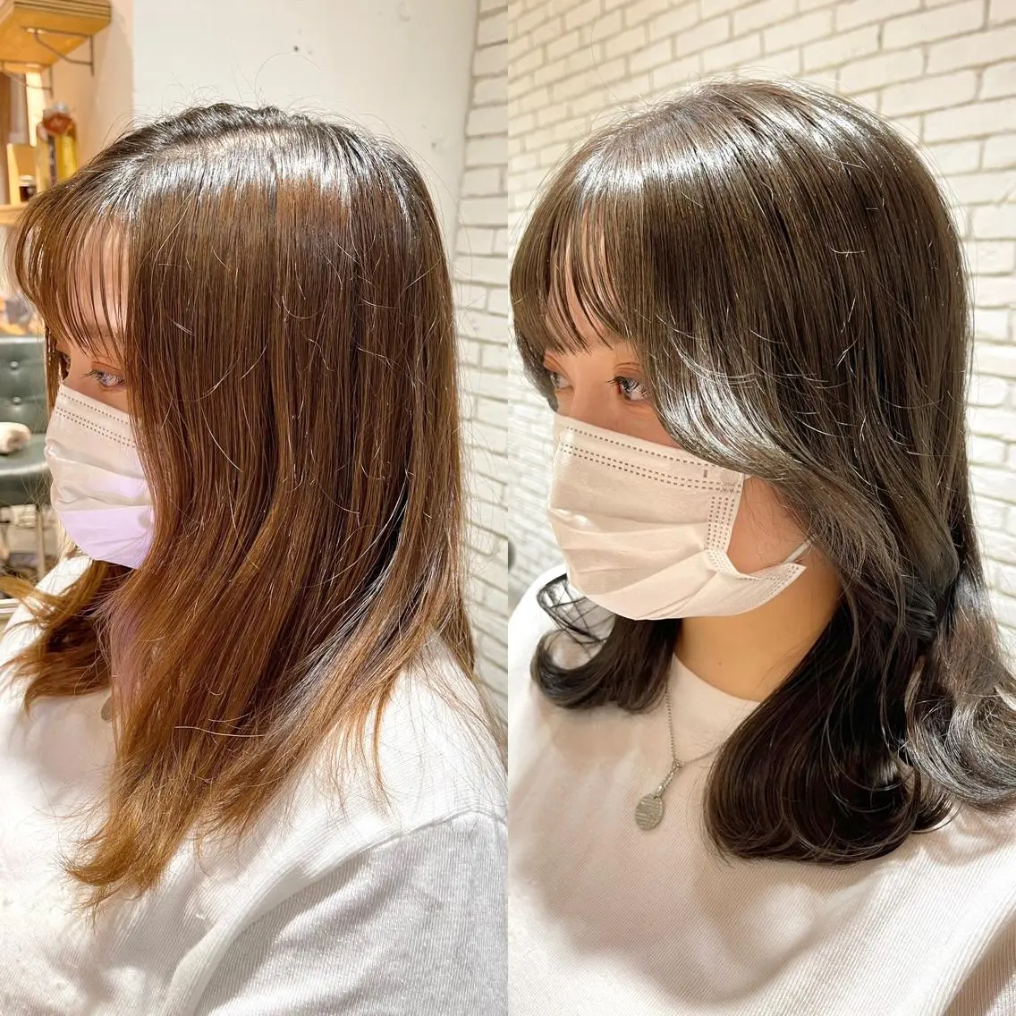 セミロング 韓国風ヘア レイヤーカット 小山 悠のヘアスタイル