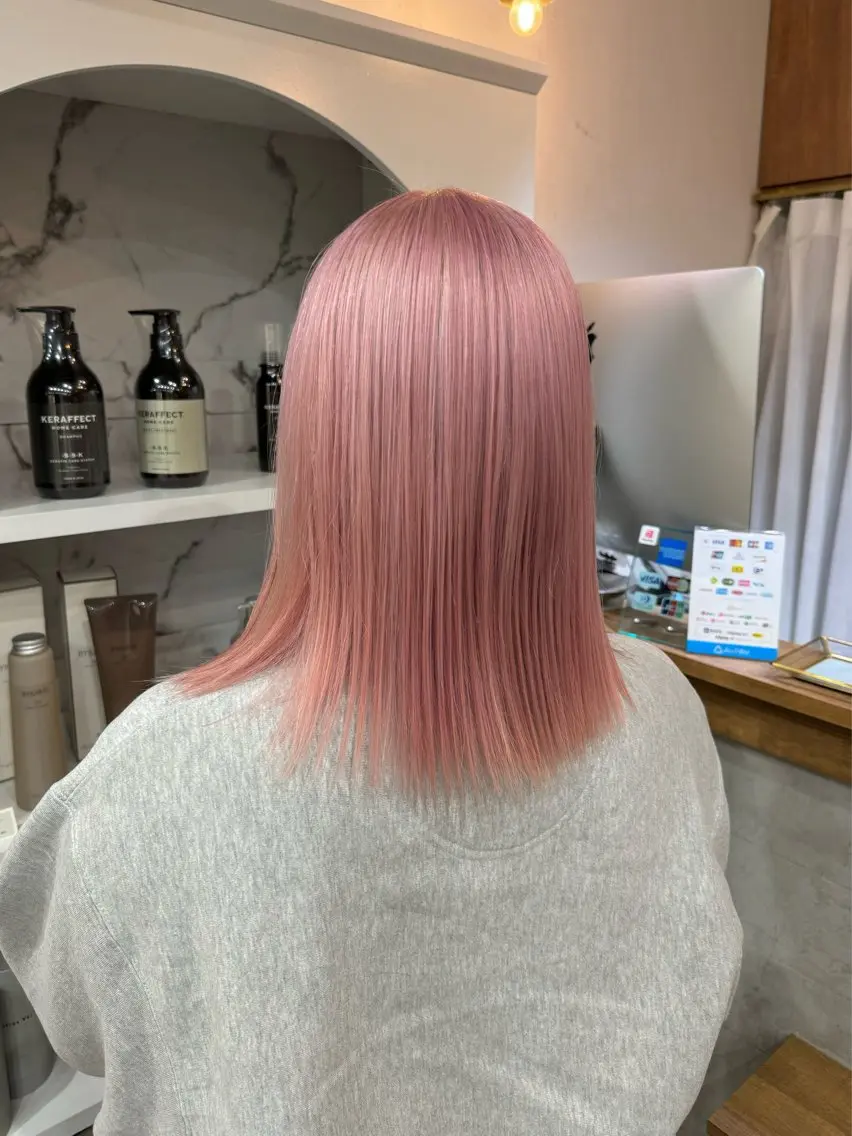 ミディアム カラー エクステモデル募集 💗大阪梅田/川上のヘアスタイル