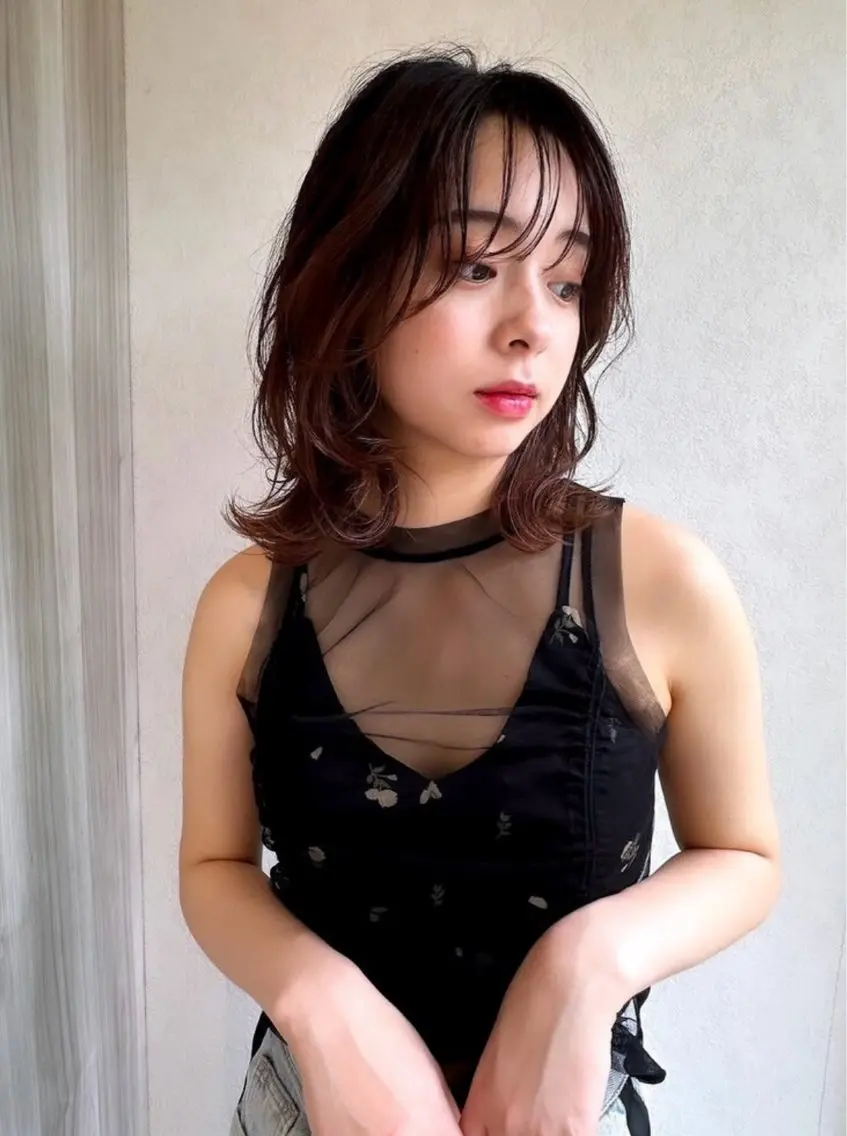 ミディアム ヘアカラー トリートメント 山口 祐美帆のヘアスタイル