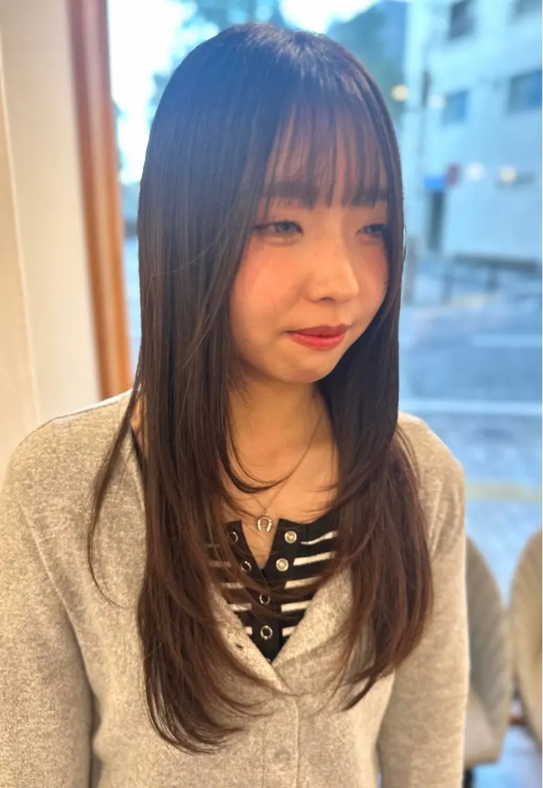 ロング 顔まわりレイヤー 顔周りカット レイヤーカット カット SHIAN橋本 🌷うい🌷のヘアスタイル