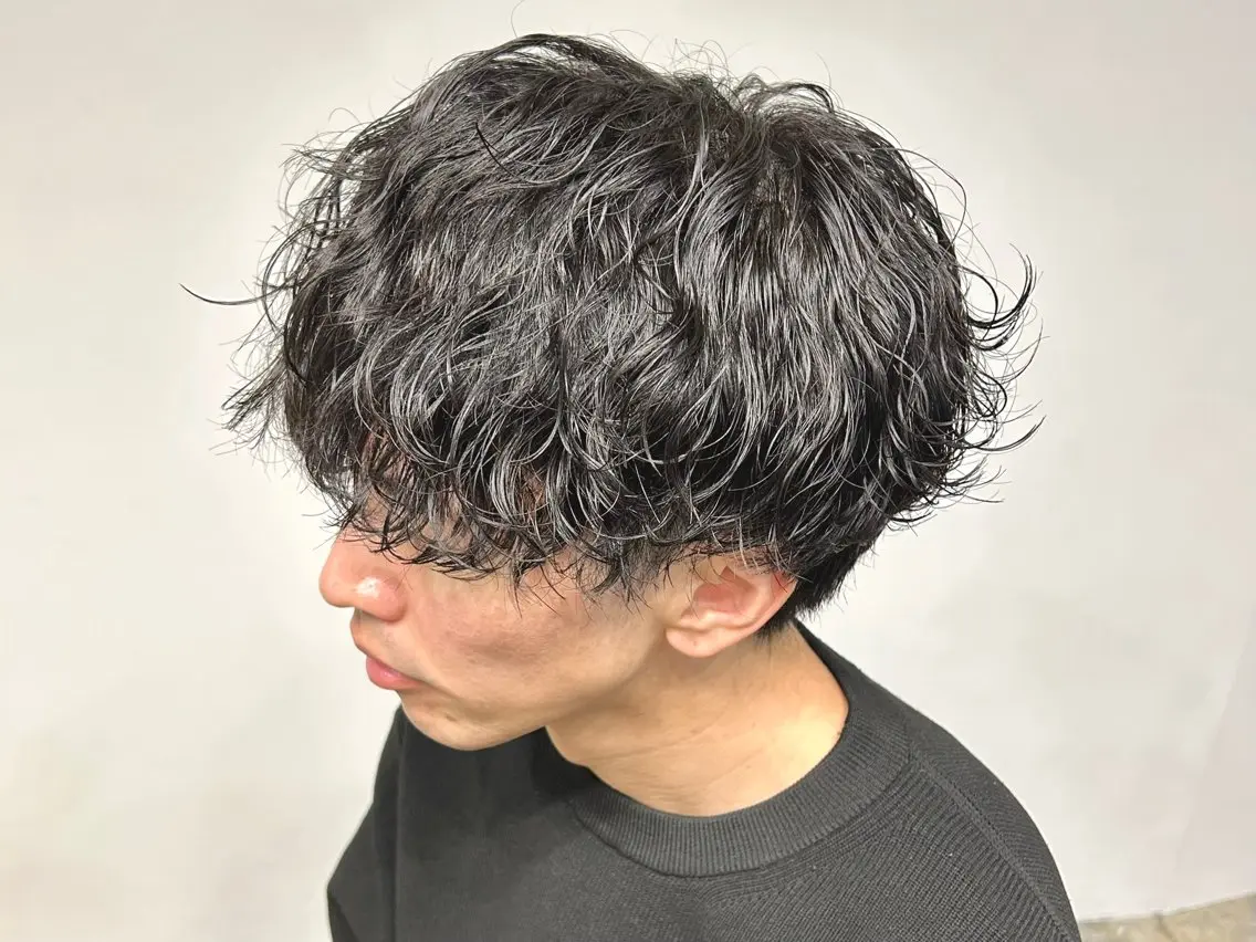 ショート パーマ メンズ メンズパーマ 波巻きパーマ スパイラルパーマ 木村 明日美のヘアスタイル