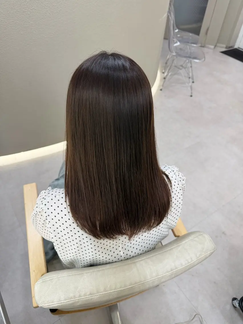 ミディアム ヘアカラー トリートメント レイヤー/縮毛矯正/ 艶カラー♡ゆうかのヘアスタイル