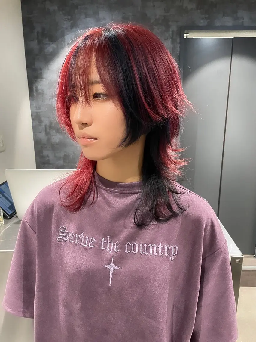 ミディアム カラー ダブルカラー ハイトーンカラー レイヤーカット ウルフカット 🌹ブリーチ/ボブ/ レイヤー渋谷🌹のヘアスタイル