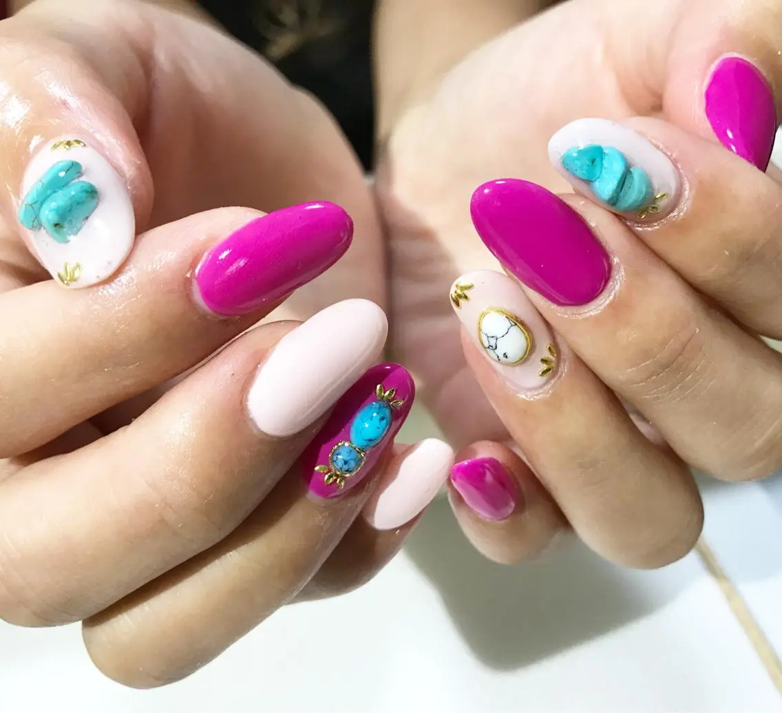 ネイル フットネイル ピンク シンプルネイル 春ネイル 夏ネイル ハンドネイル nail fufla ♡yamane♡のネイルデザイン