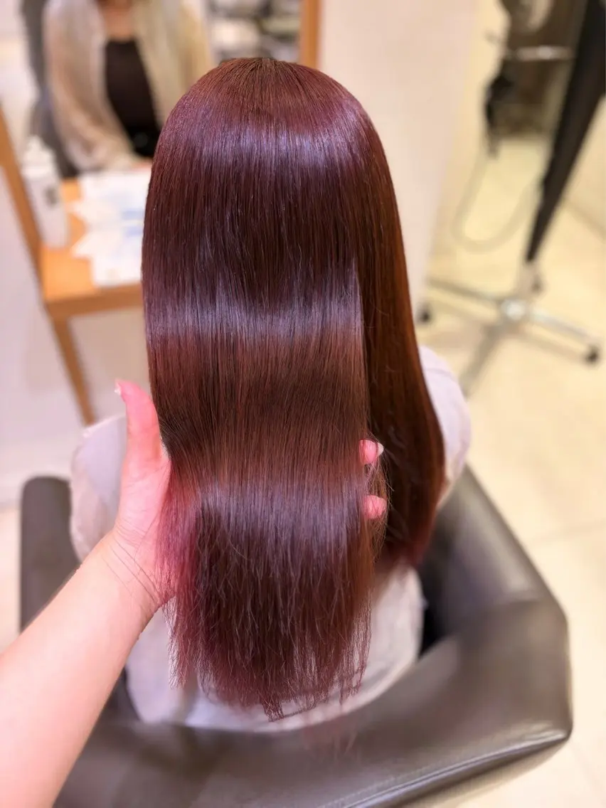 ロング カラー ヘアカラー トリートメント 💎ツヤ髪ストレート カラー💎かのんのヘアスタイル