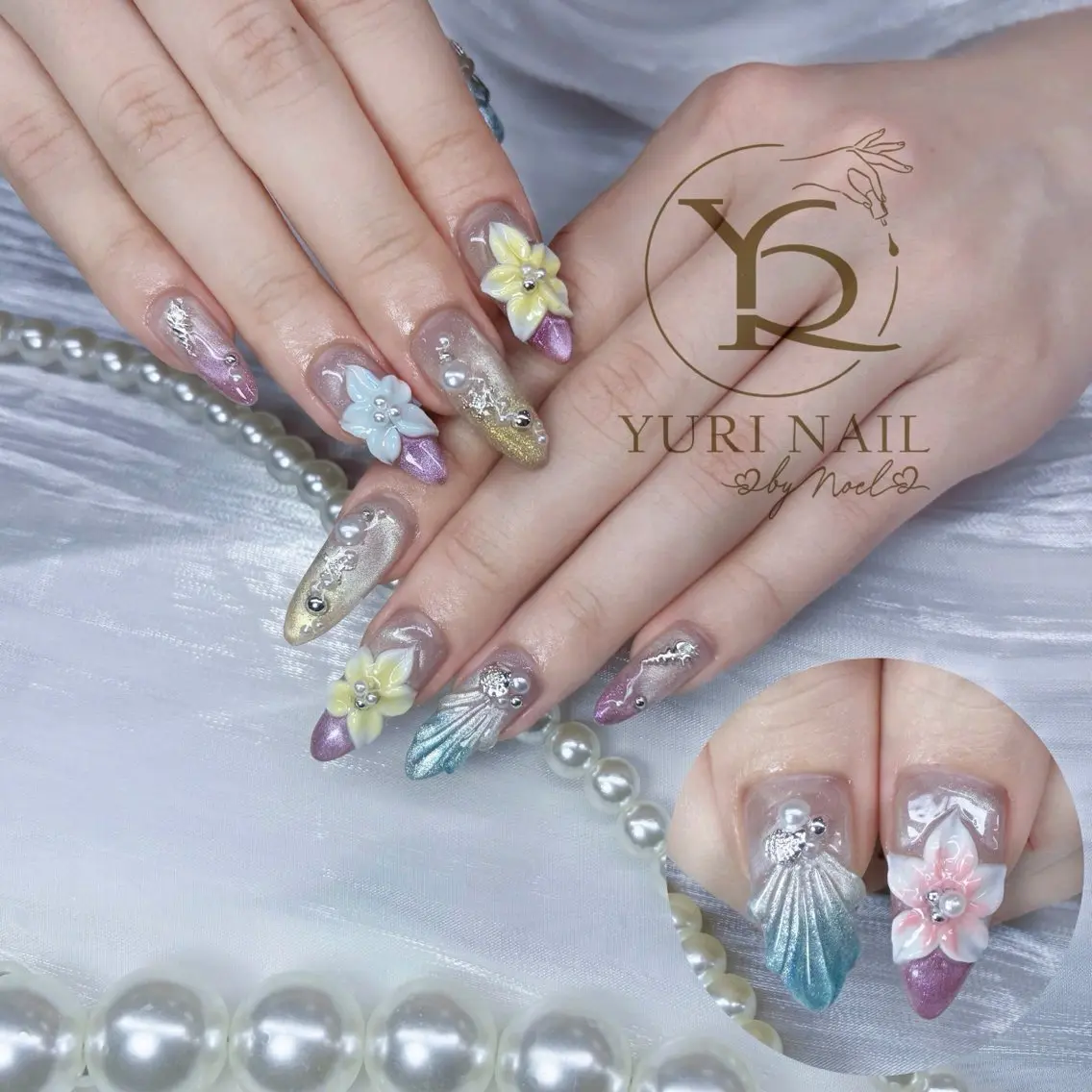ネイル チークネイル フットネイル フレンチネイル グラデーション キラキラネイル ハンドネイル フットネイル ハンドケア YURI Nail Funabashiのネイルデザイン