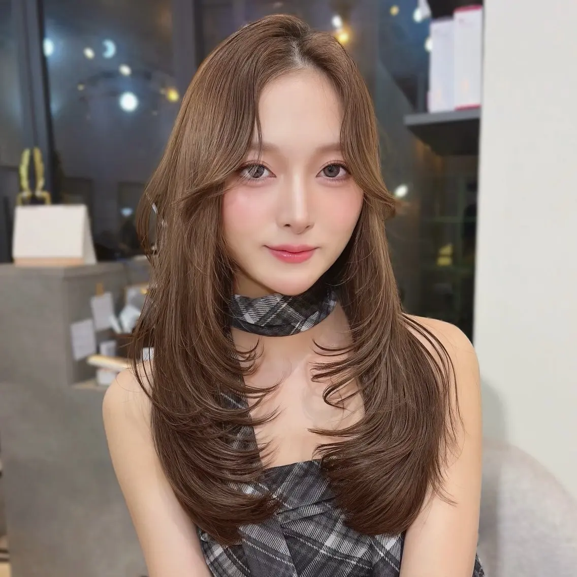 ロング レイヤーカット カット ヘアカラー トレンド韓国モテヘア Natsuki🌛のヘアスタイル