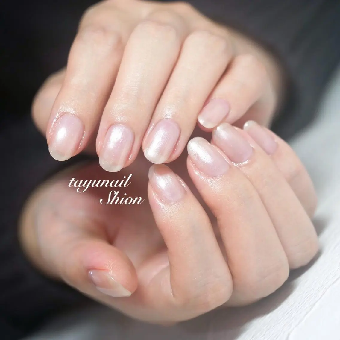 ネイル ブルー ジェルネイル オフィスネイル パラジェル シンプルネイル ネイルサロン 【たゆnail】のネイルデザイン