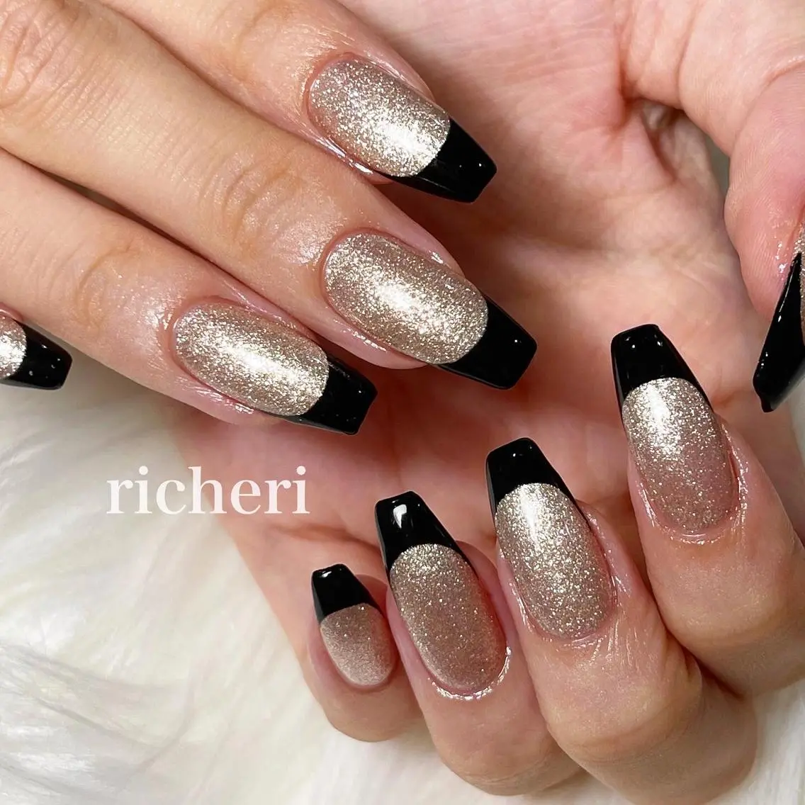 ミディアム ネイル 韓国風ヘア アートネイル フットネイル フレンチネイル ジェルネイル richeri beautyのその他イメージ