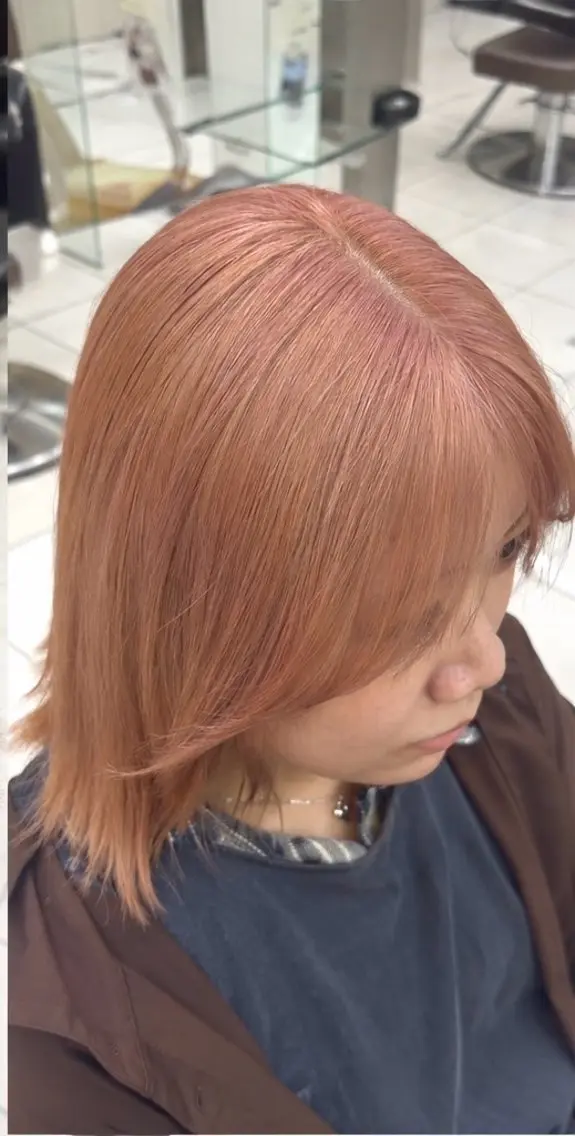 ミディアム カラー ベージュカラー ブリーチ 透明感カラー ハイトーンカラー ピンクカラー ヘアカラー 🫧【デザインハイト ーン】Sachi🫧のヘアスタイル