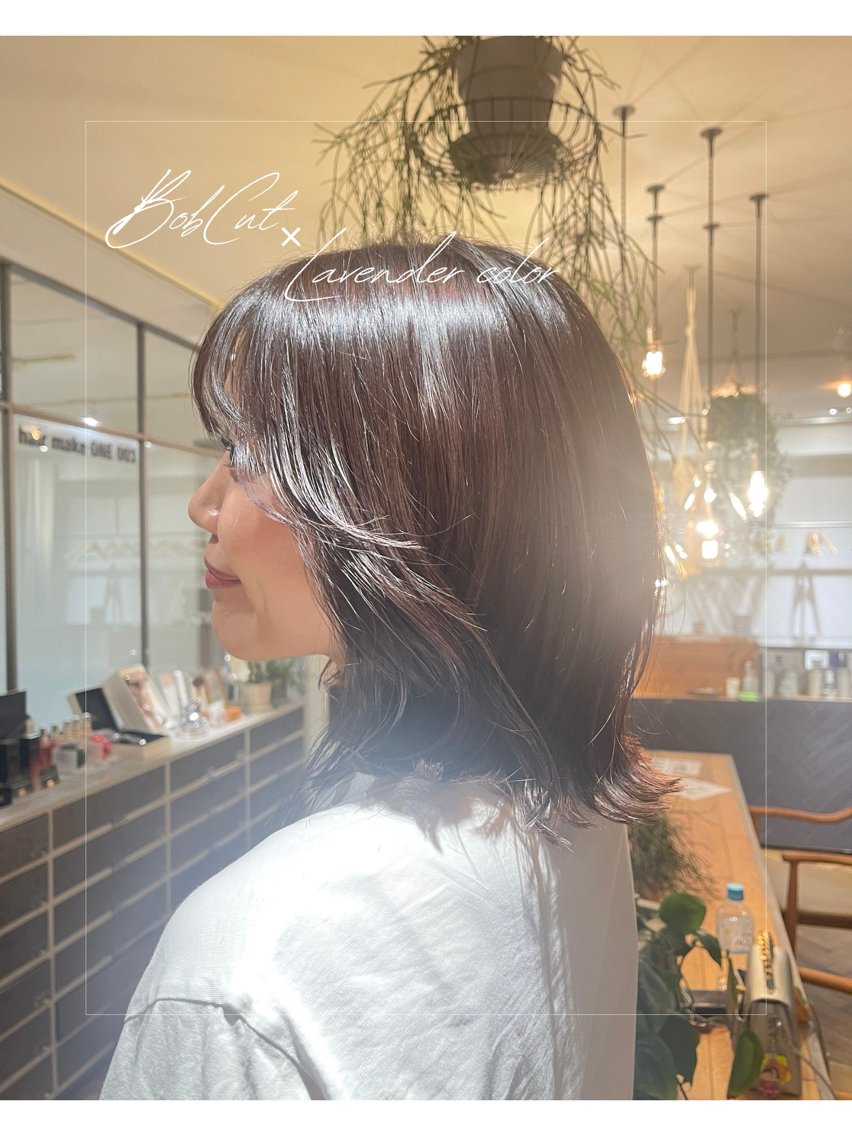 ミディアム カラー 透明感カラー ラベンダーカラー ヘアカラー トリートメント 原田涼香/メンズ カットモデル募集中!のヘアスタイル