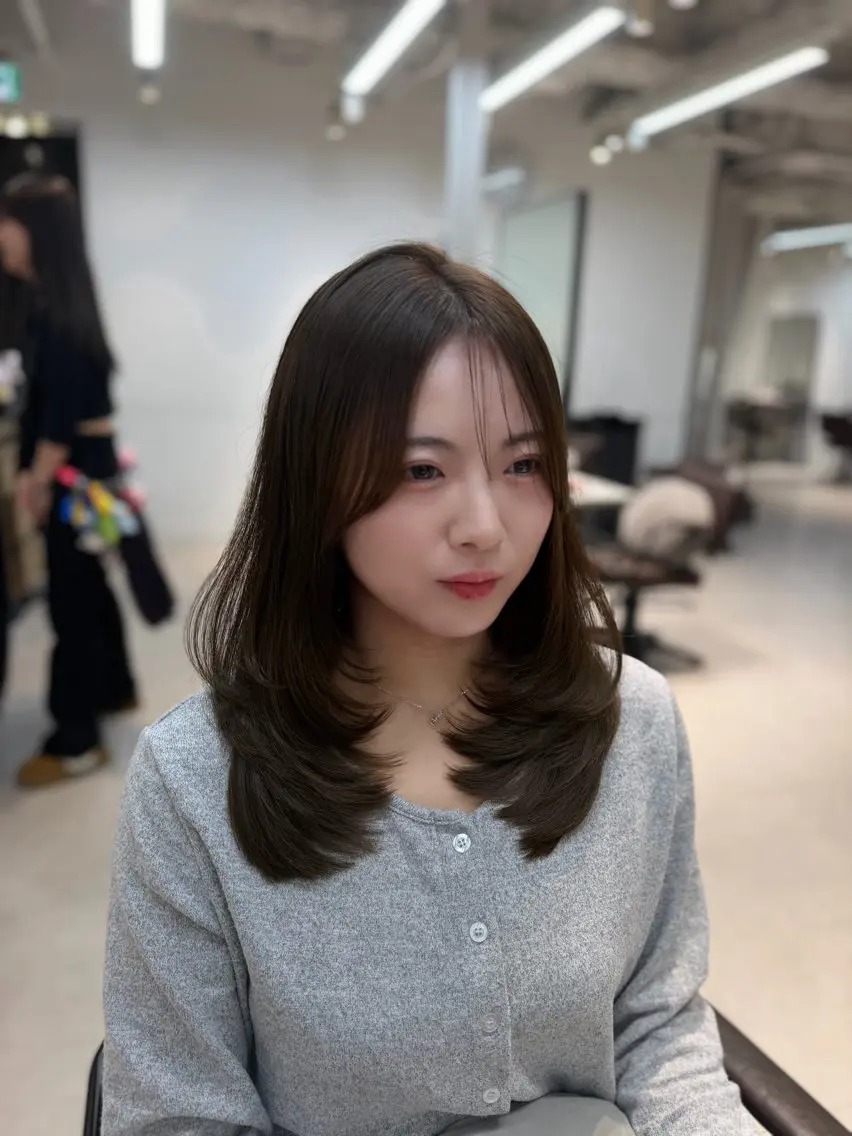 セミロング カラー ヘアカラー トリートメント caho/大阪梅田 韓国ヘア♡のヘアスタイル