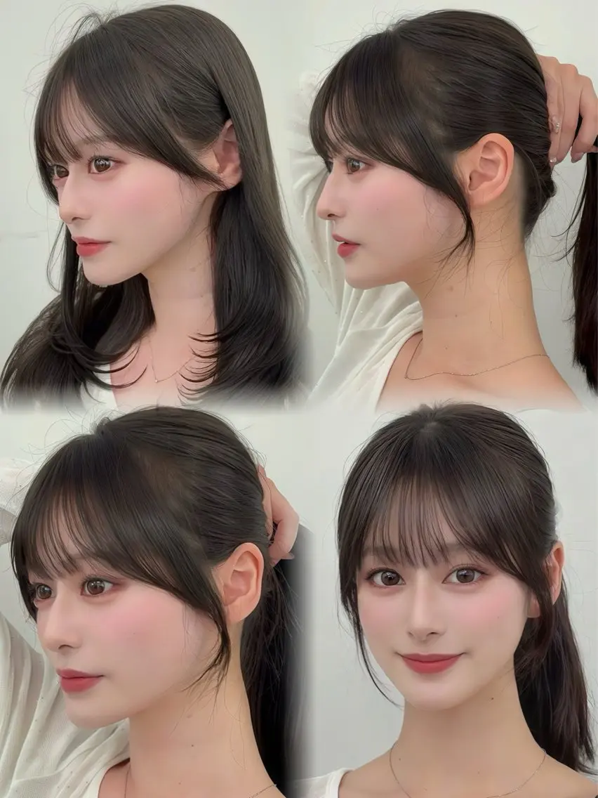 ロング カラー レイヤーカット 小顔カット カット ヘアカラー トリートメント 韓国ヘア/レイヤー/ 顔まわり足立遥奈のヘアスタイル