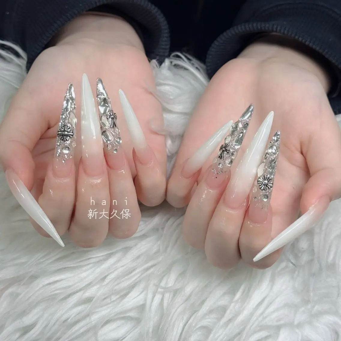 ネイル フットネイル フレンチネイル グラデーション 韓国ネイル ロングネイル ハンドネイル Hani Nail Salonのネイルデザイン