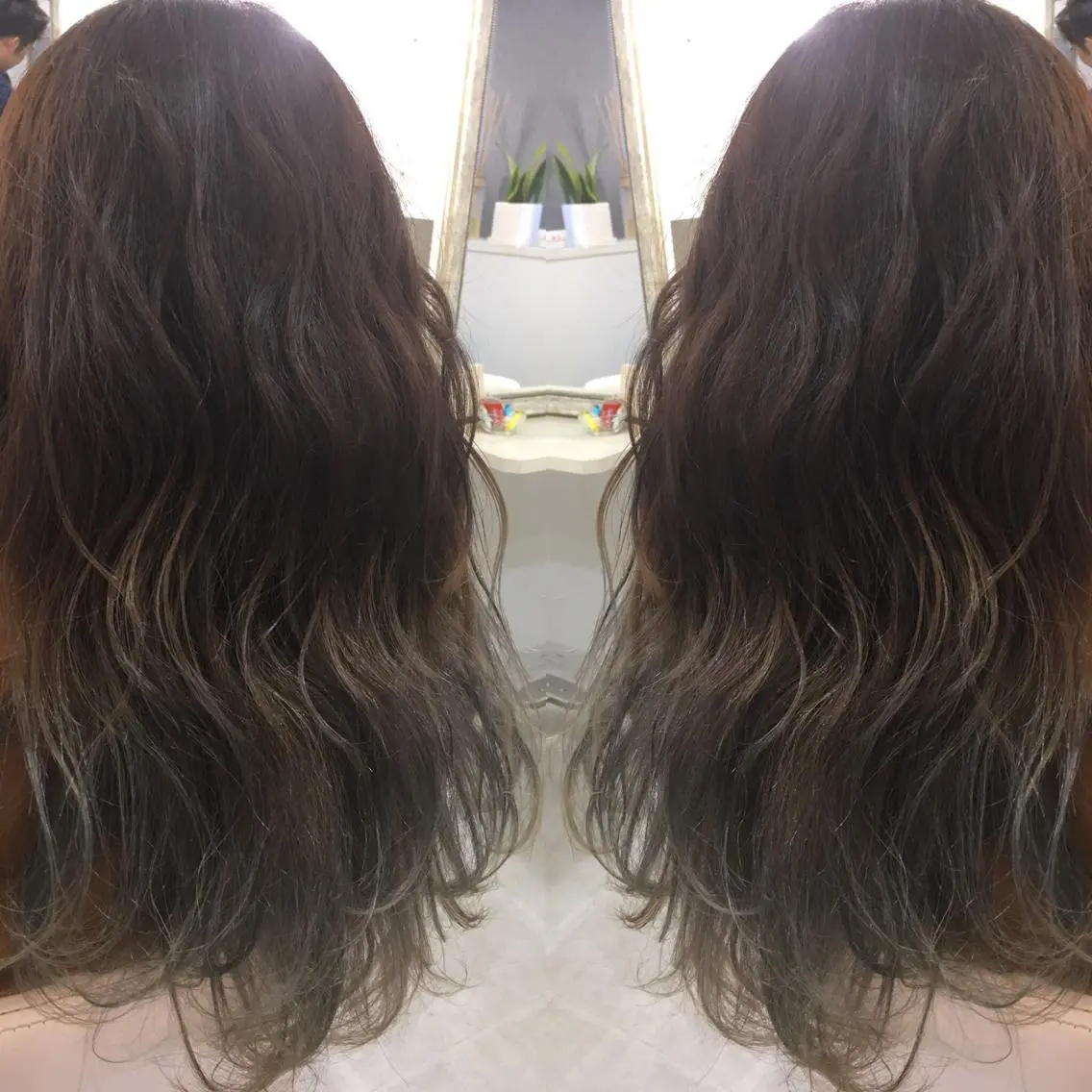 セミロング ロング カラー 髪質改善 中川 翔のヘアスタイル