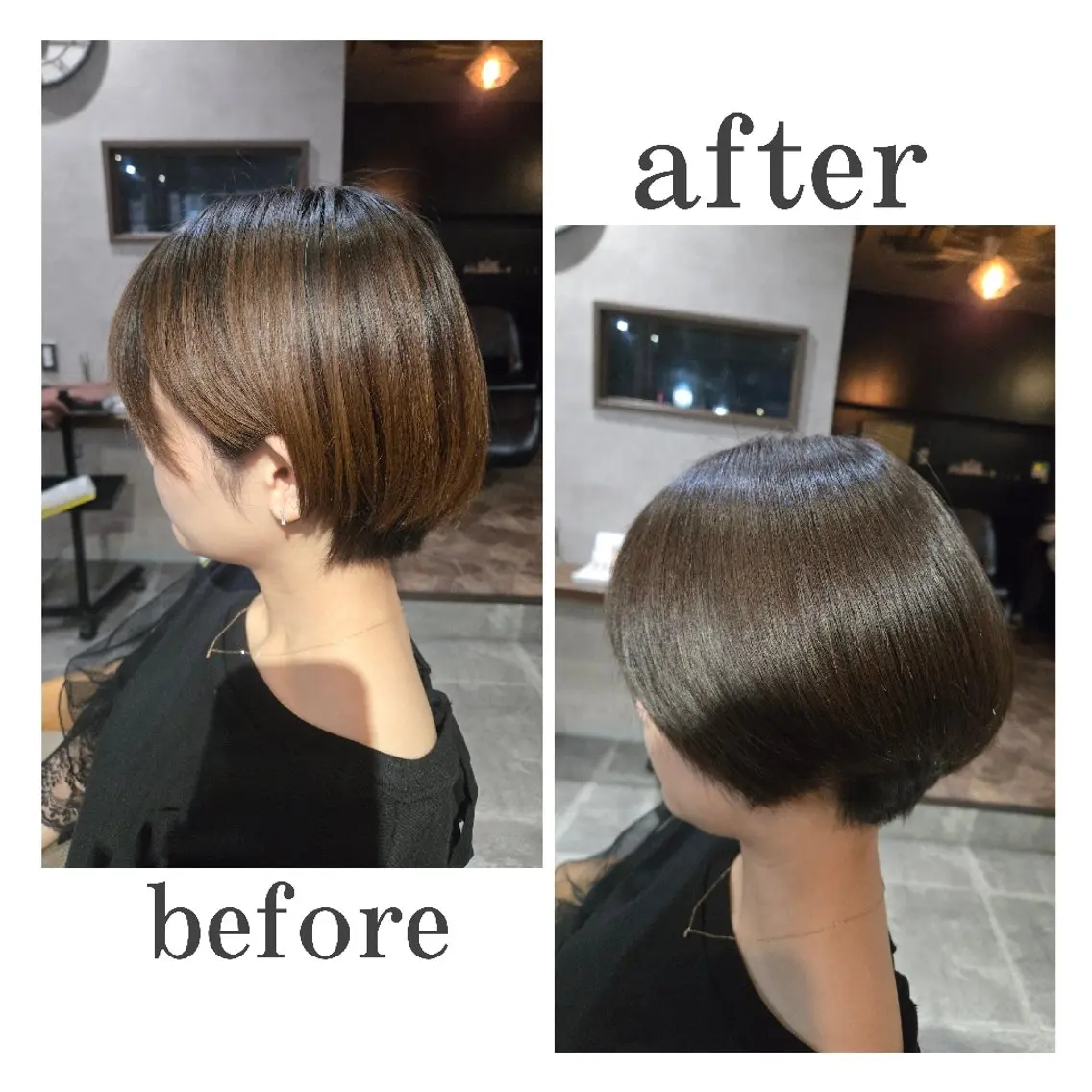 カラー 黒髪 鶴ヶ峰ショート・ボブ 🎀渡邊 愛結🎀のヘアスタイル