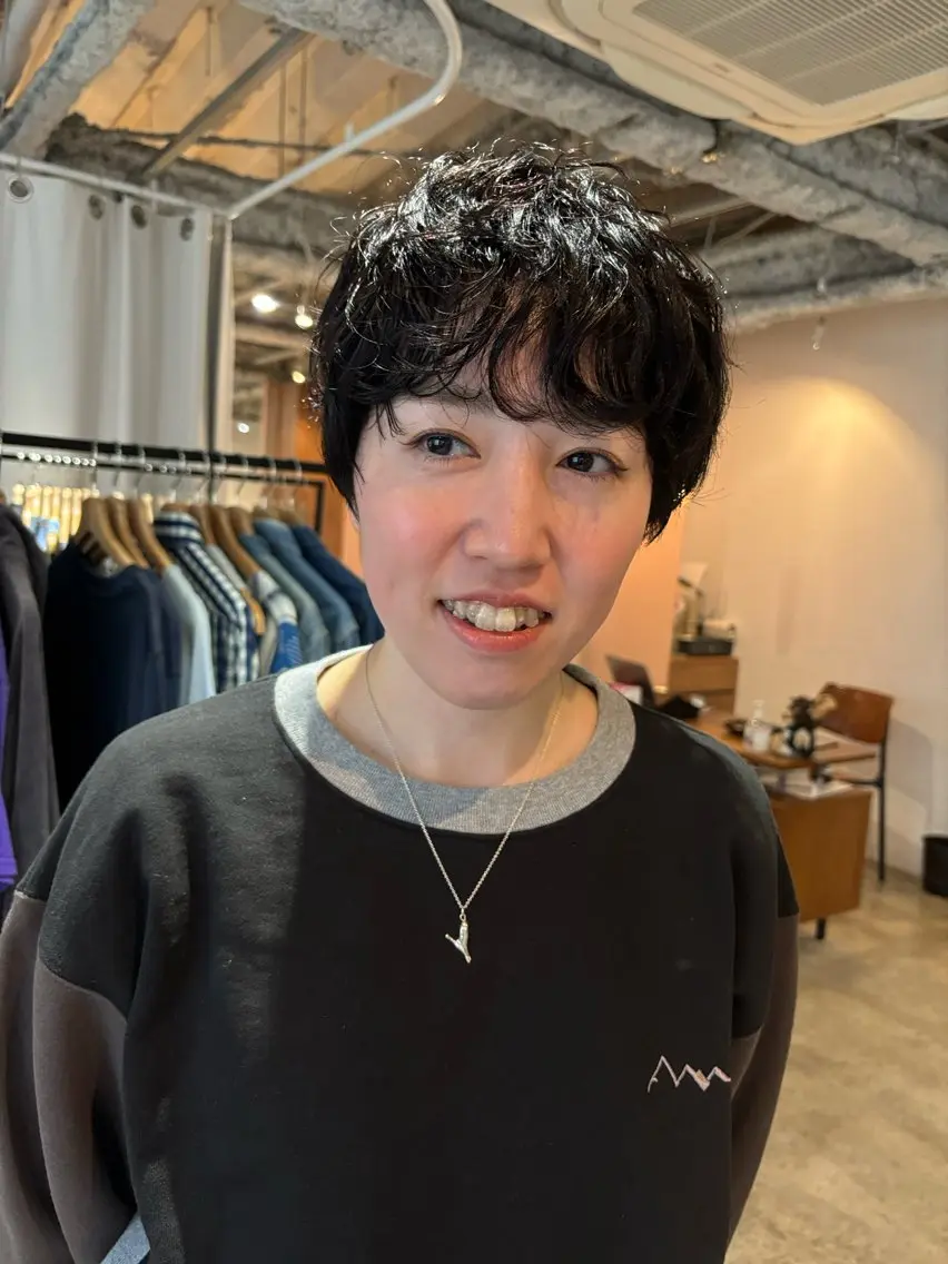 ショート カラー パーマ カット パーマ トリートメント Hayashi Shioriのヘアスタイル