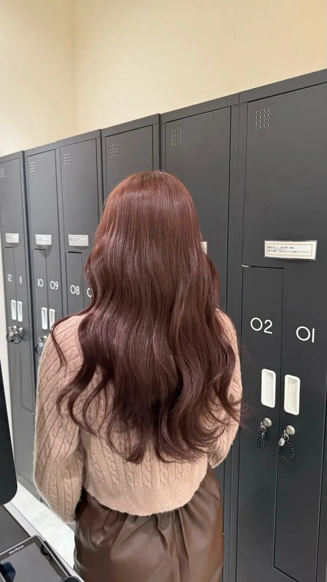 🎀ピンクブラウン🎀ワンカラー➕ヘッドスパ➕シルクトリートメントの写真