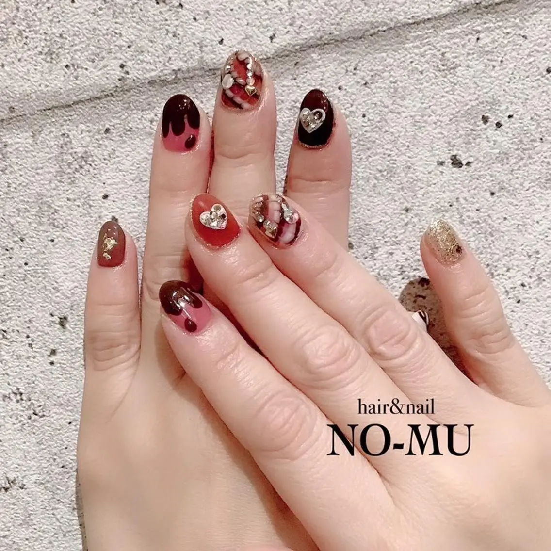 ネイル バレンタイン ハンドネイル hair&nail NO-MUのネイルデザイン