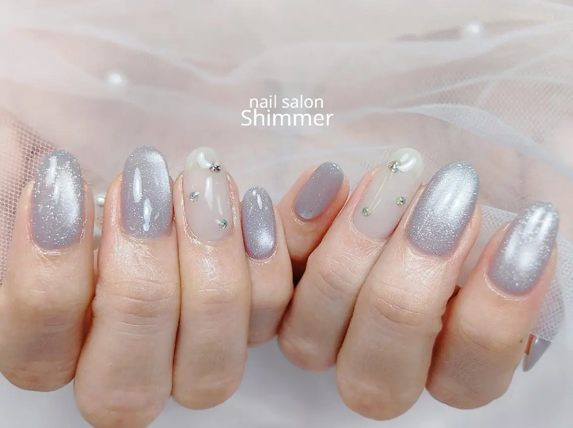 ネイル マグネットネイル ストーンネイル Shimmer Asakoのネイルデザイン